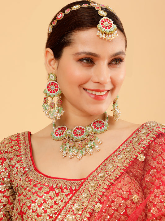 Saanjh (Earrings, Mathapatti & Necklace)
