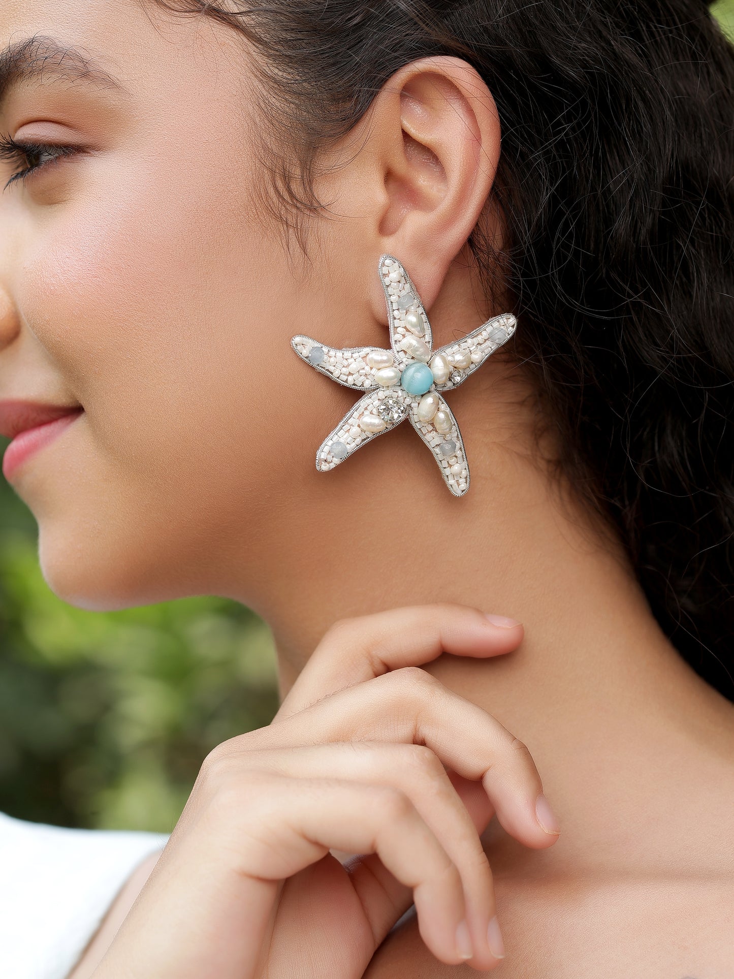 Starfish Earrings - Blue