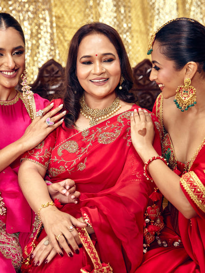 Gulaab Saree Set - Red (Sasu Maa Edition)