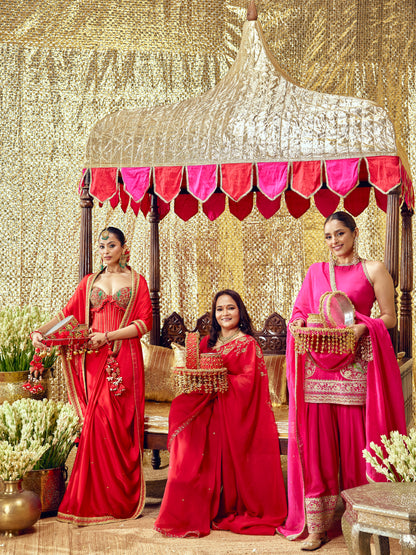Gulaab Saree Set - Red (Sasu Maa Edition)