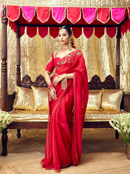 Gulaab Saree Set - Red