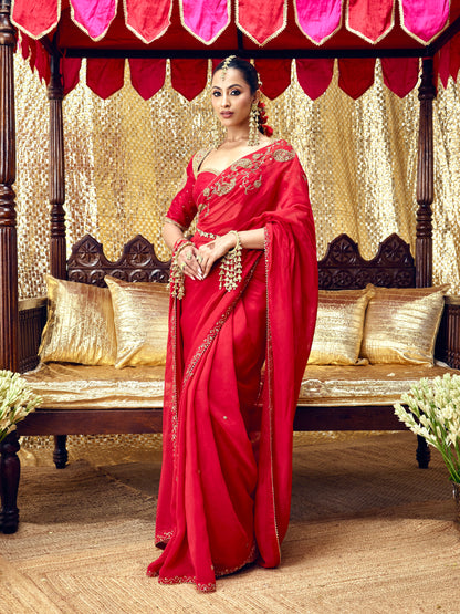 Gulaab Saree Set - Red