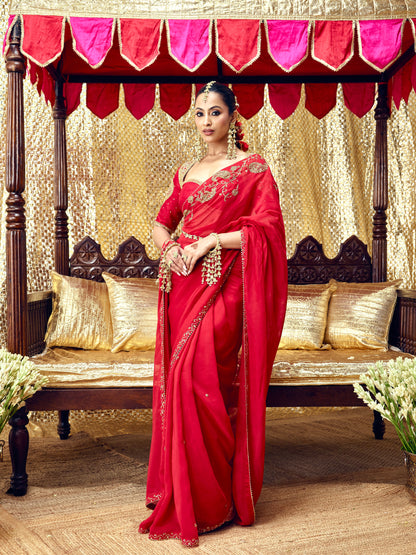 Gulaab Saree Set - Red