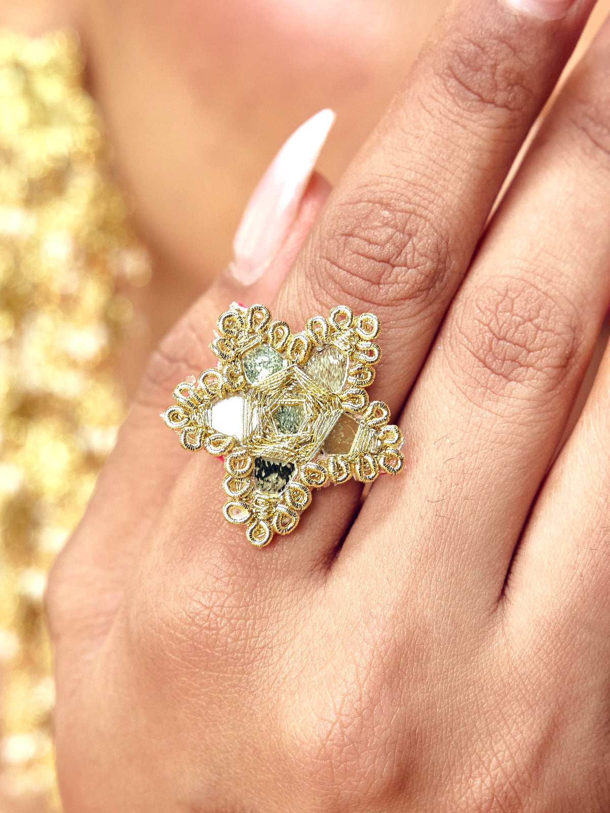 Jhilmil Sitara Ring - Gold