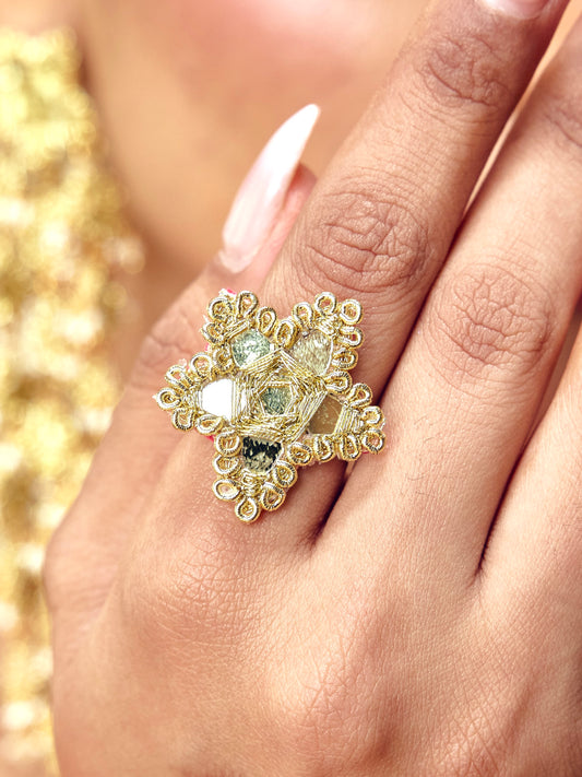 Jhilmil Sitara Ring - Gold