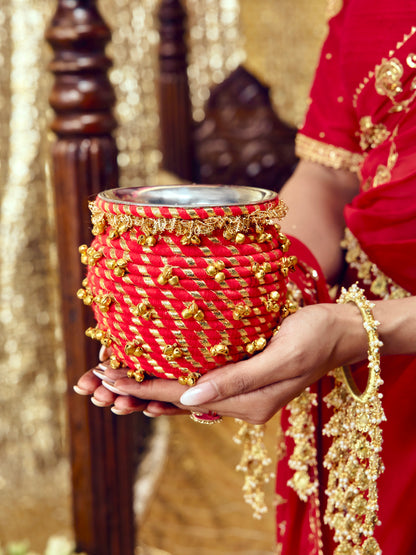 Kumkum Karwa Chauth Kalash - Red