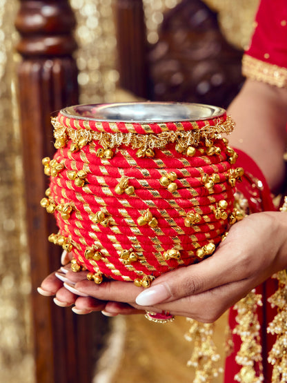 Kumkum Essential Karwa Chauth Full Pooja Hamper - Red