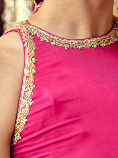 Tota Maina Farshi Salwar Set - Rani Pink