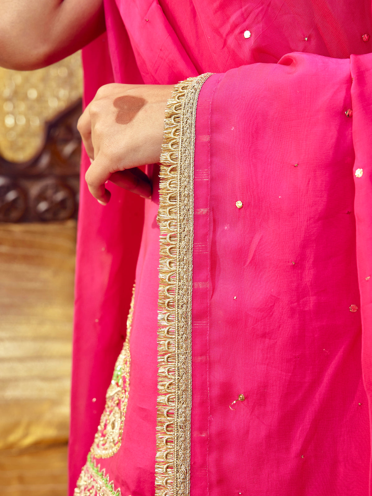 Tota Maina Farshi Salwar Set - Rani Pink