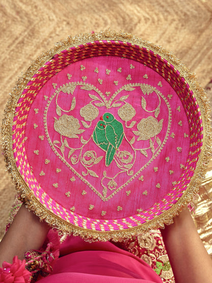 Tota Maina Essential Karwa Chauth Pooja Hamper - Rani Pink