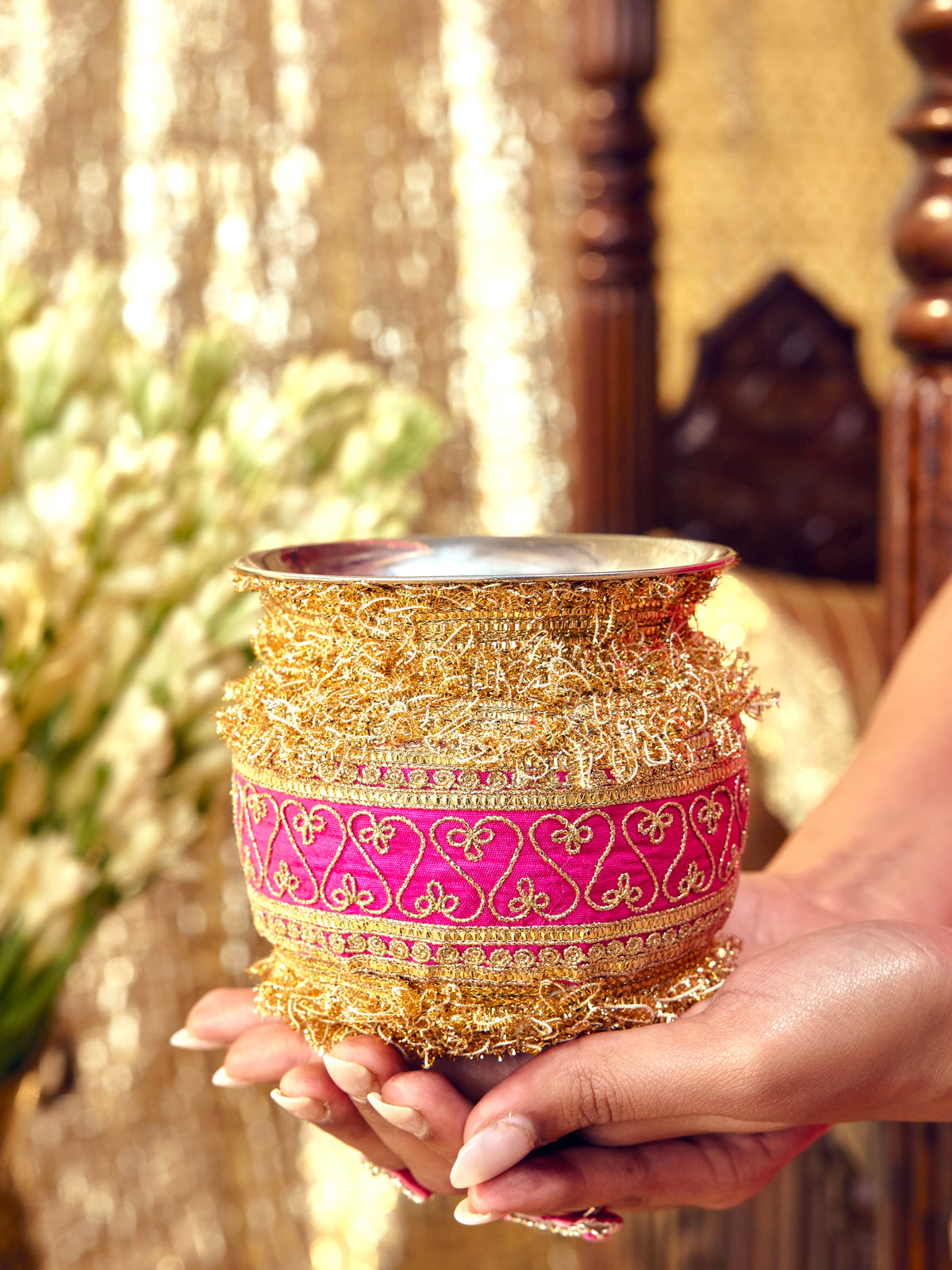 Tota Maina Karwa Chauth Kalash - Rani Pink
