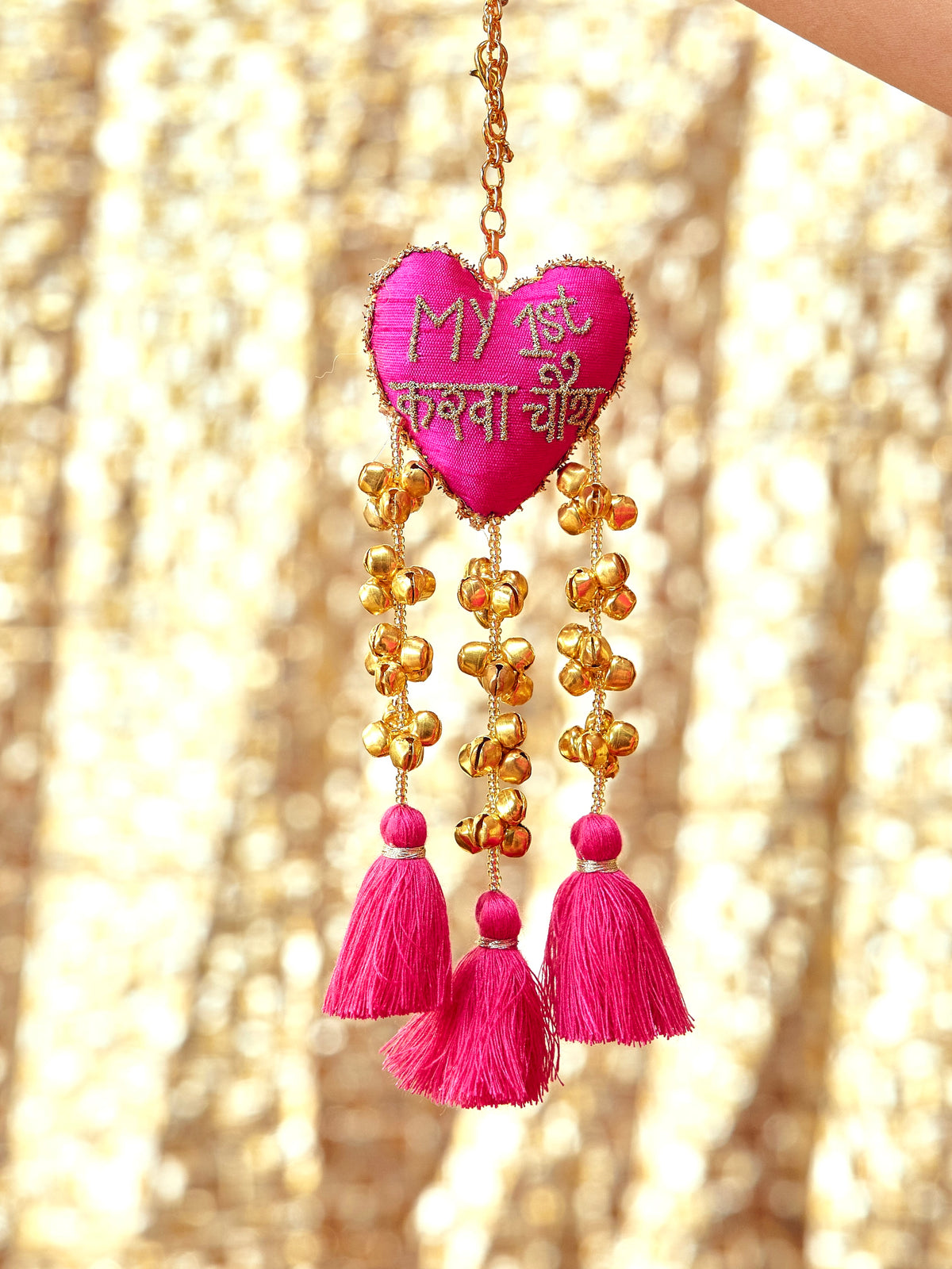 My First Karwa Chauth Rani Pink Ghungroo Bracelet (Single Hand)