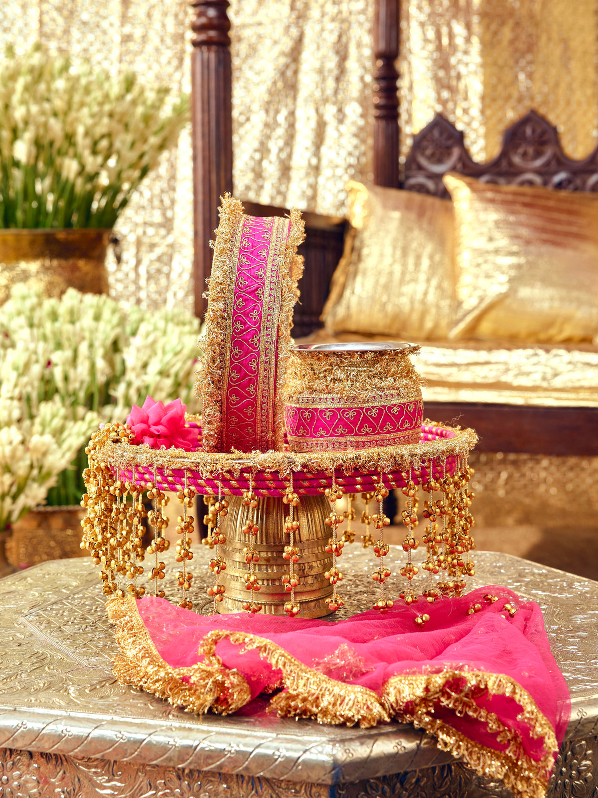 Tota Maina Essential Karwa Chauth Pooja Hamper - Rani Pink