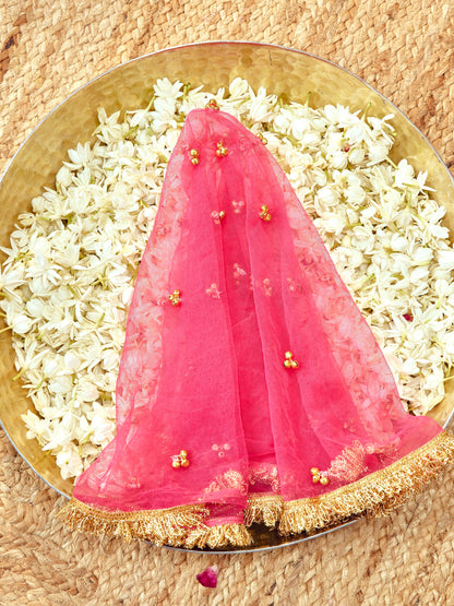 Tota Maina Karwa Chauth Chunri - Rani Pink