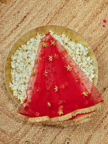 Kumkum Essential Karwa Chauth Full Pooja Hamper - Red (Thali Without Latkan)