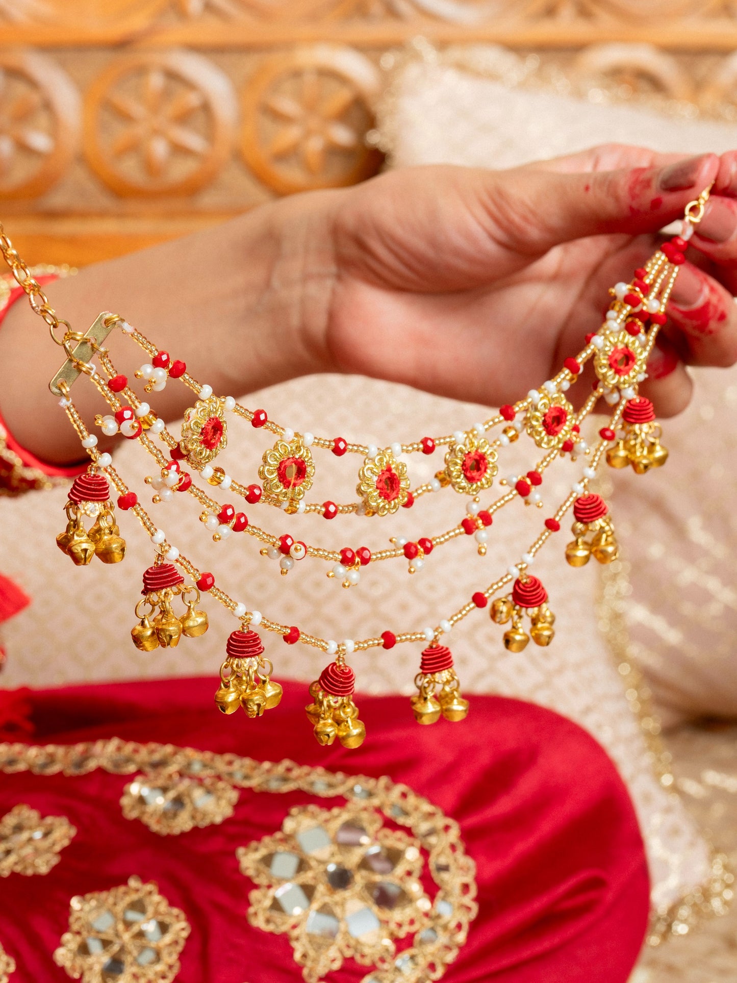 Sindoor Long Earrings with Earchains