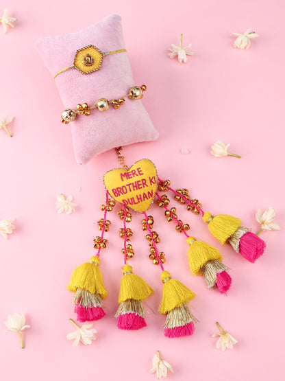 Ganesh ji Rakhi and Mere Brother ki Dulhan Lumba - Bhai Bhabhi Rakhi Set  by Tonoto