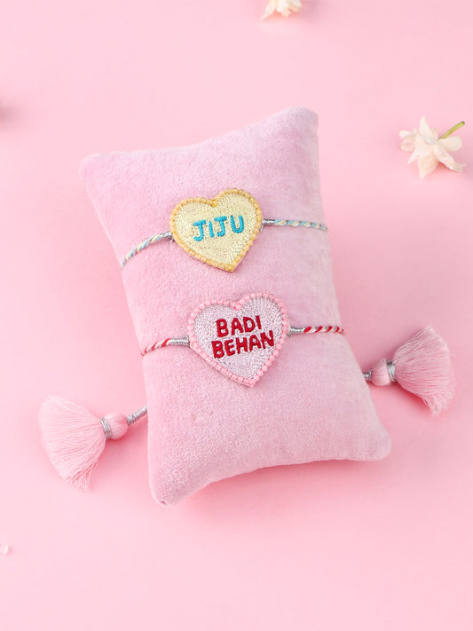 Jiju Rakhi and Badi Behan Rakhi - Bhai Bhabhi Rakhi Set  by Tonoto