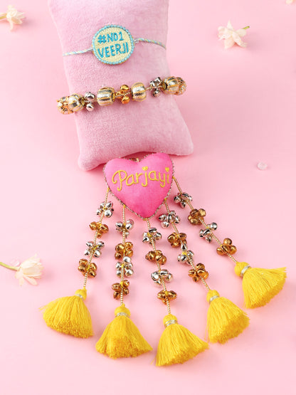 No.1 Veerji Rakhi and Parjayi Lumba - Bhai Bhabhi Rakhi Set  by Tonoto