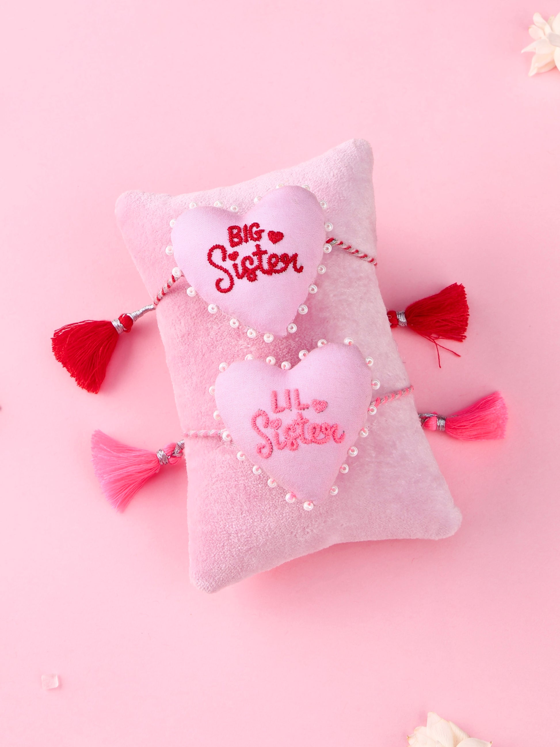 3D Big Sister and 3D Lil Sister Rakhi - Bhai Bhabhi Rakhi Set  by Tonoto