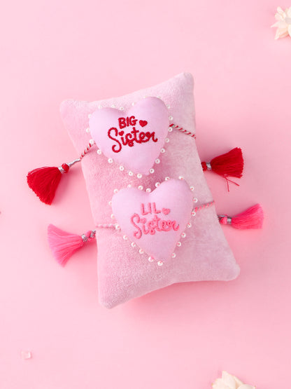 3D Big Sister and 3D Lil Sister Rakhi - Bhai Bhabhi Rakhi Set  by Tonoto