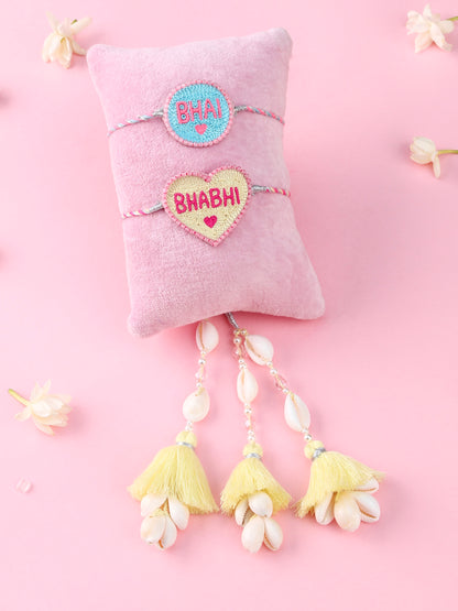 Bhai Neon Rakhi and Bhabhi Lumba - Bhai Bhabhi Rakhi Set  by Tonoto