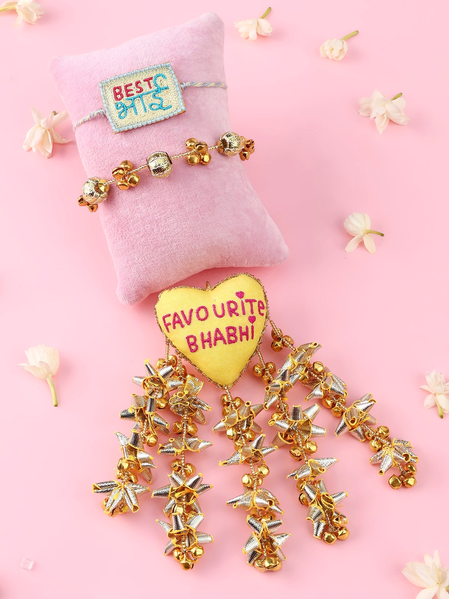 Best Bhai Yellow Rakhi and Favourite Bhabhi Lumba - Bhai Bhabhi Rakhi Set  by Tonoto