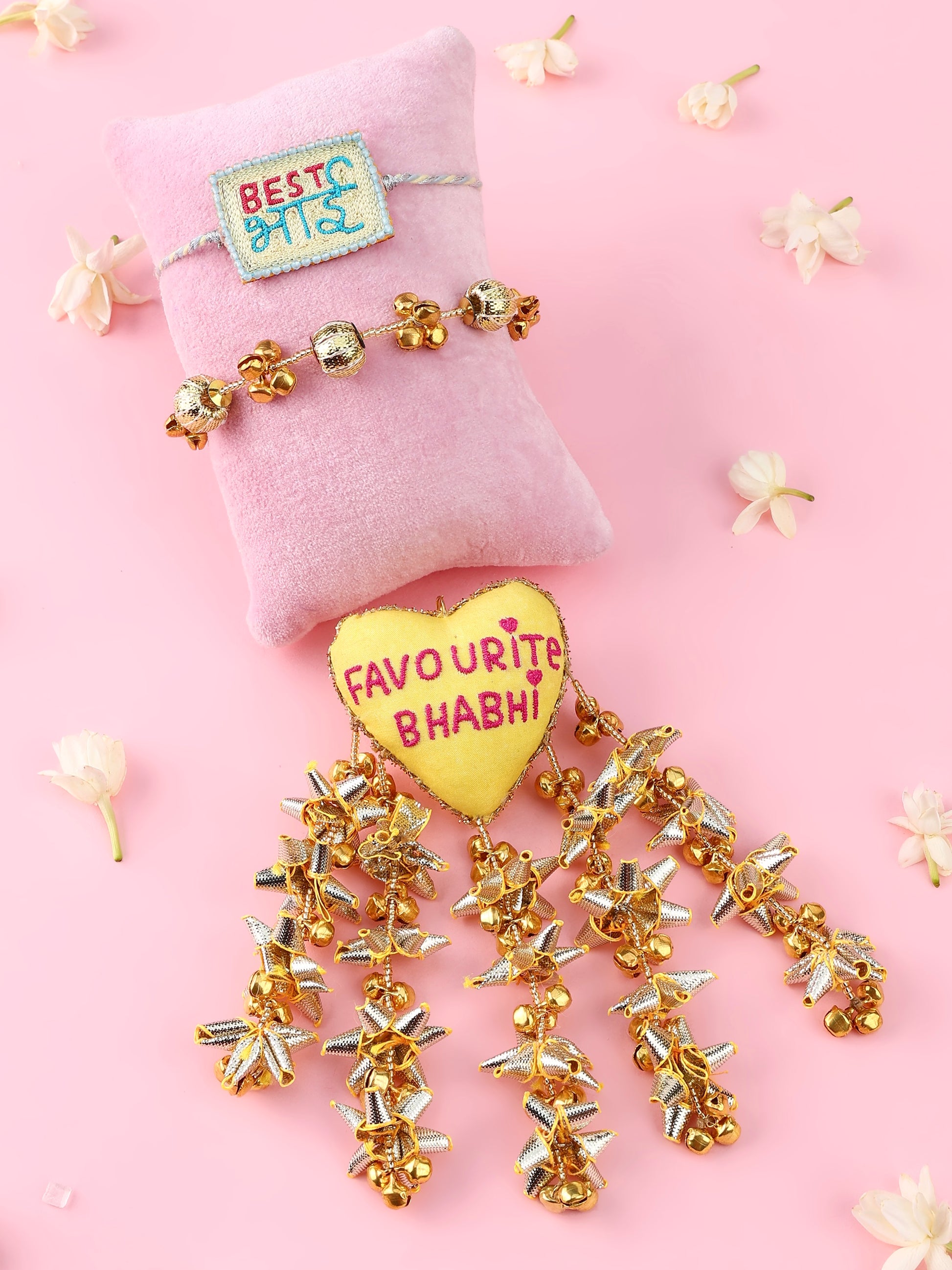 Best Bhai Yellow Rakhi and Favourite Bhabhi Lumba - Bhai Bhabhi Rakhi Set  by Tonoto