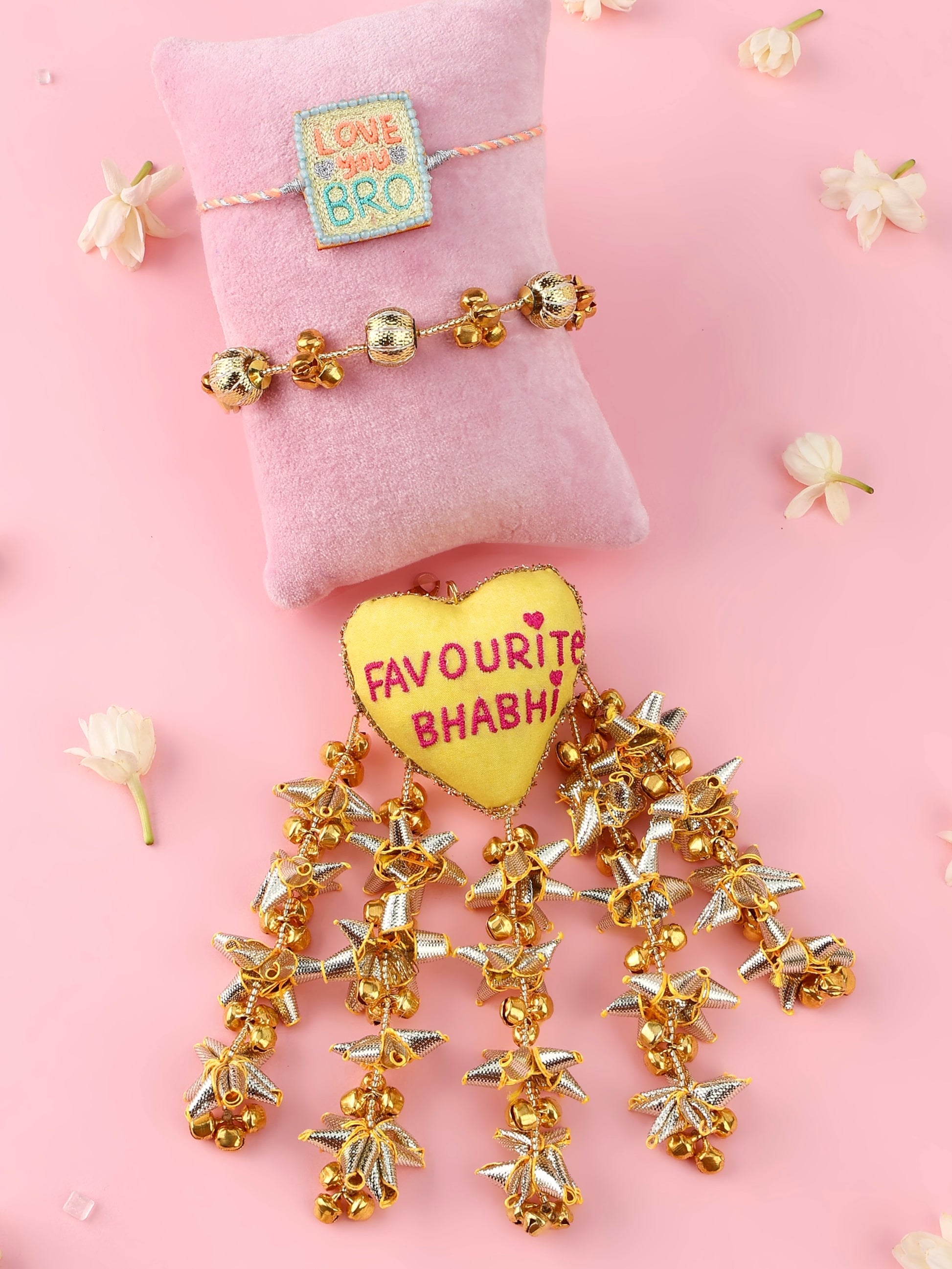 Love You Bro Pastel Rakhi and Favourite Bhabhi Lumba - Bhai Bhabhi Rakhi Set  by Tonoto
