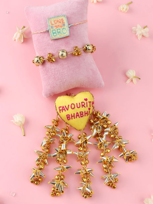 Love You Bro Pastel Rakhi and Favourite Bhabhi Lumba - Bhai Bhabhi Rakhi Set  by Tonoto