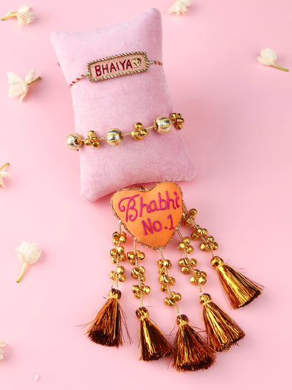 Bhaiya Rakhi and Bhabhi No.1 Lumba - Bhai Bhabhi Rakhi Set  by Tonoto