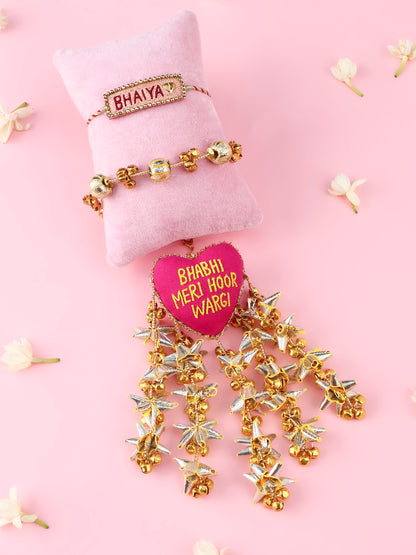 Bhaiya Rakhi and Bhabhi Meri Hoor Wargi Lumba - Bhai Bhabhi Rakhi Set  by Tonoto