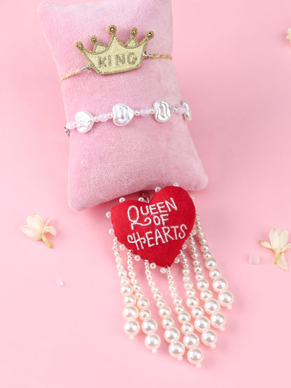 King Rakhi and Queen Of Hearts Lumba - Bhai Bhabhi Rakhi Set  by Tonoto