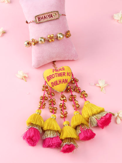 Bhaiya Rakhi and Mere Brother ki Dulkan Lumba - Bhai Bhabhi Rakhi Set  by Tonoto