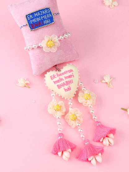 Ek Hazaro Mein Meri Bhabhi Hai Lumba Rakhi and Ek Hazaro Mein Mera Bhai Hai - Bhai Bhabhi Rakhi Set  by Tonoto