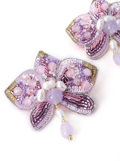 Lavender Rose Earrings