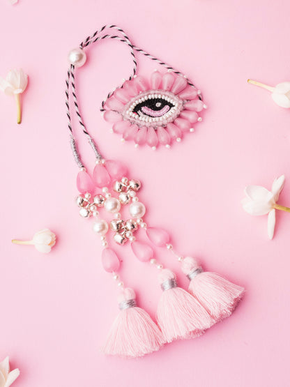 Decorative nazar lumba with pearl and tassel detail
