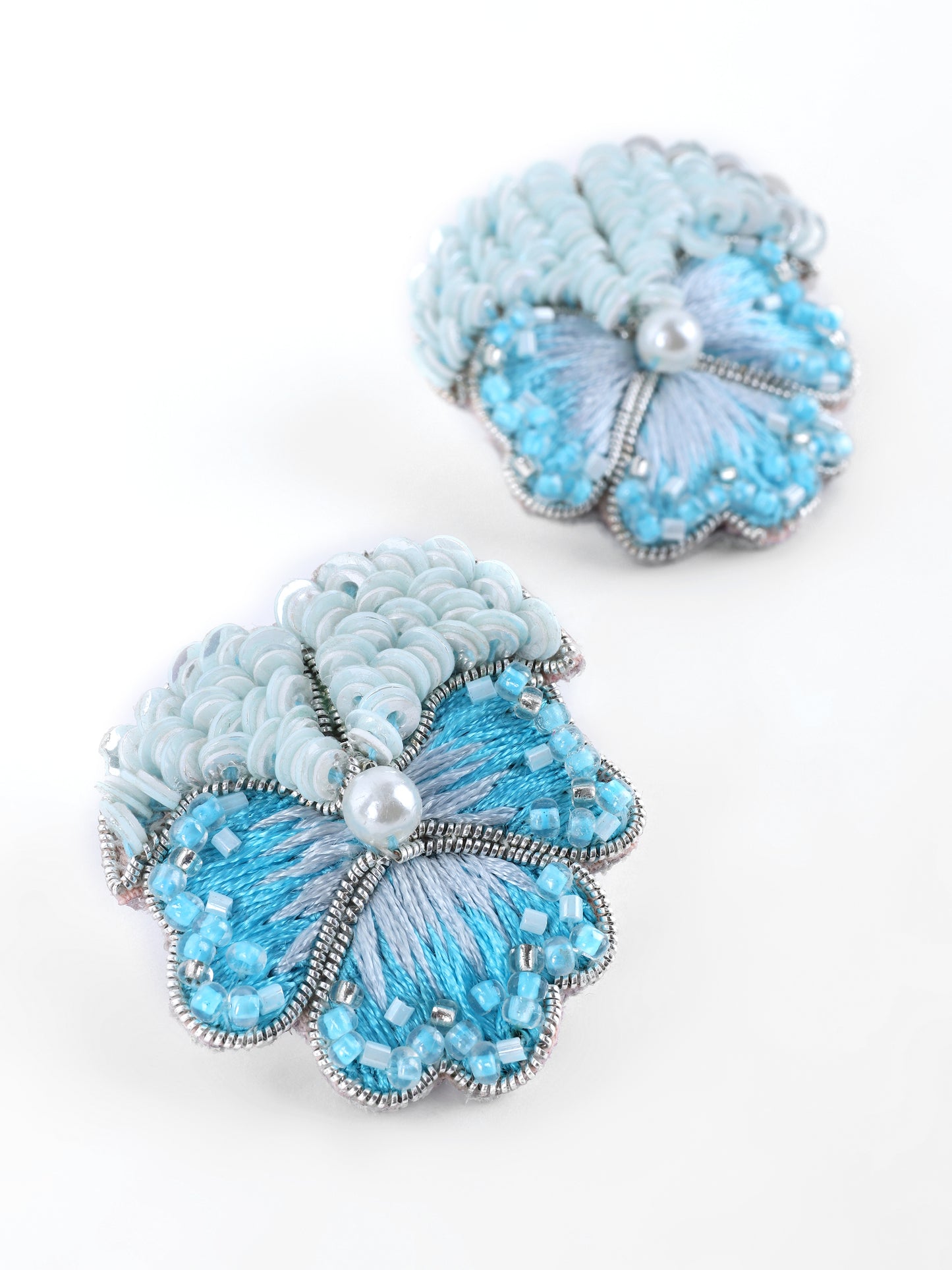 Pansy Love Earrings - Blue