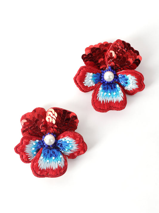 Pansy Love Earrings - Red