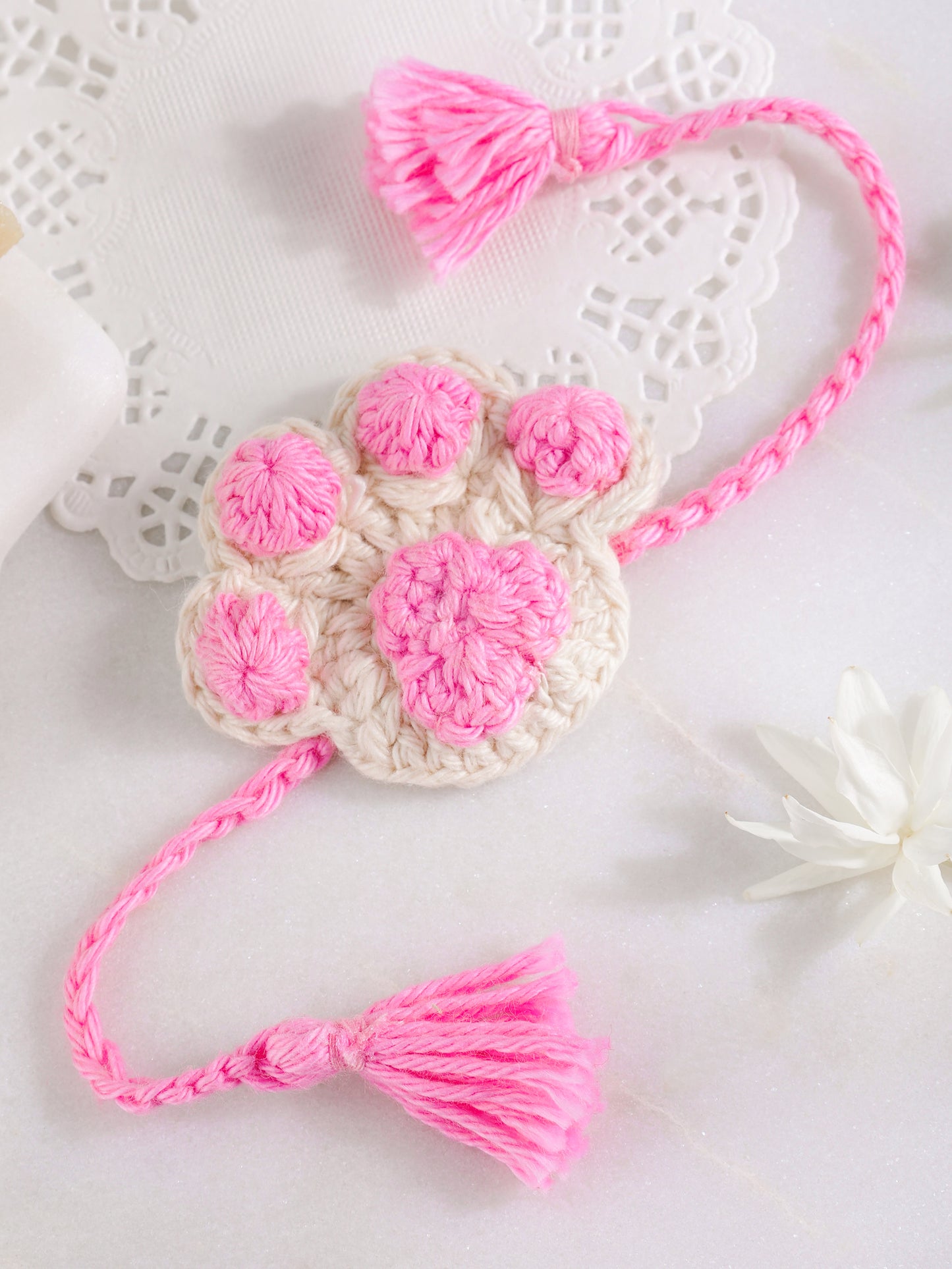 Paw Crochet Pet Rakhi - Pink