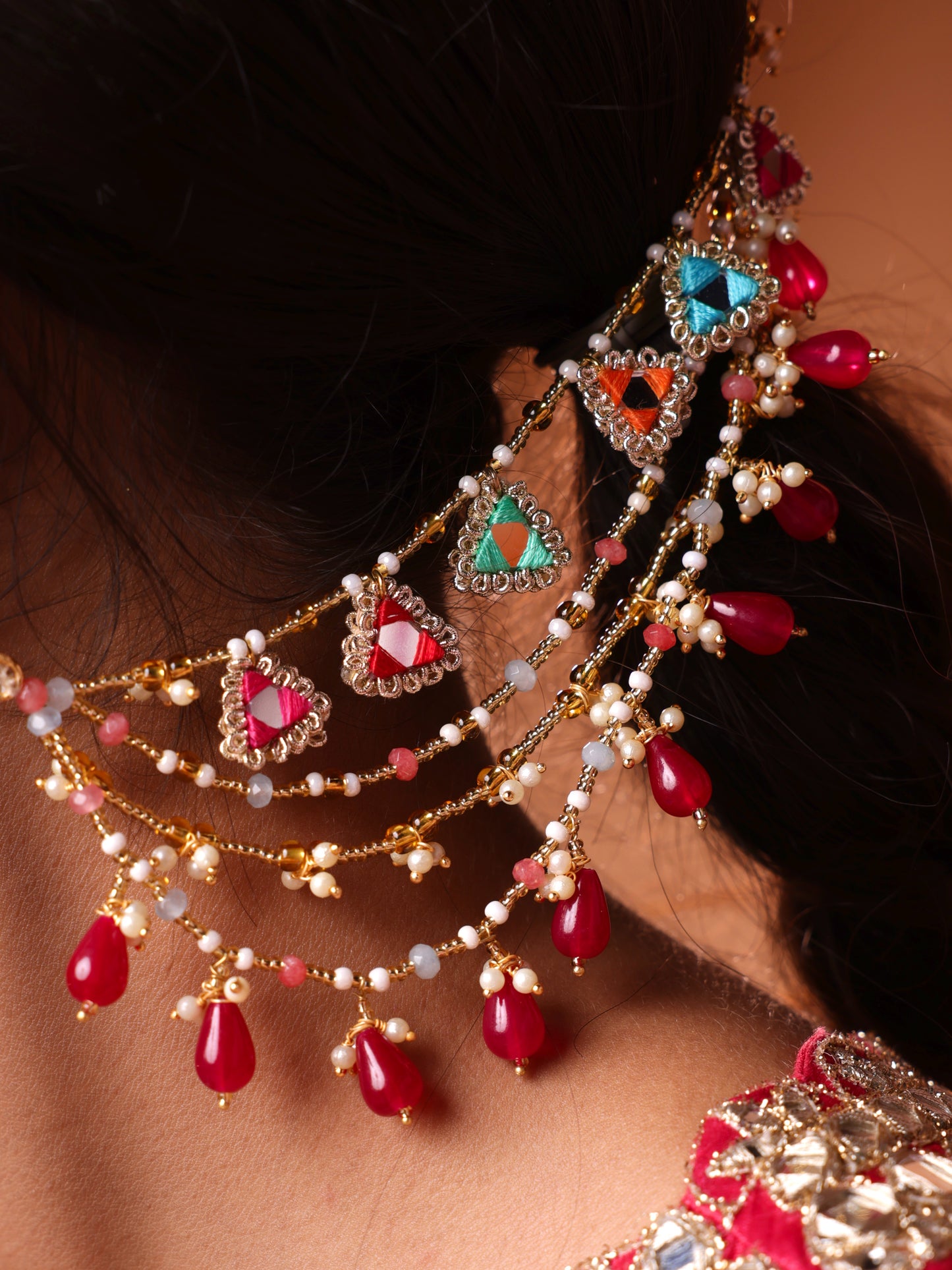 Phulkari Earchains