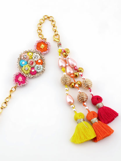 Pastel Flower Rakhi & Rang Lumba Rakhi