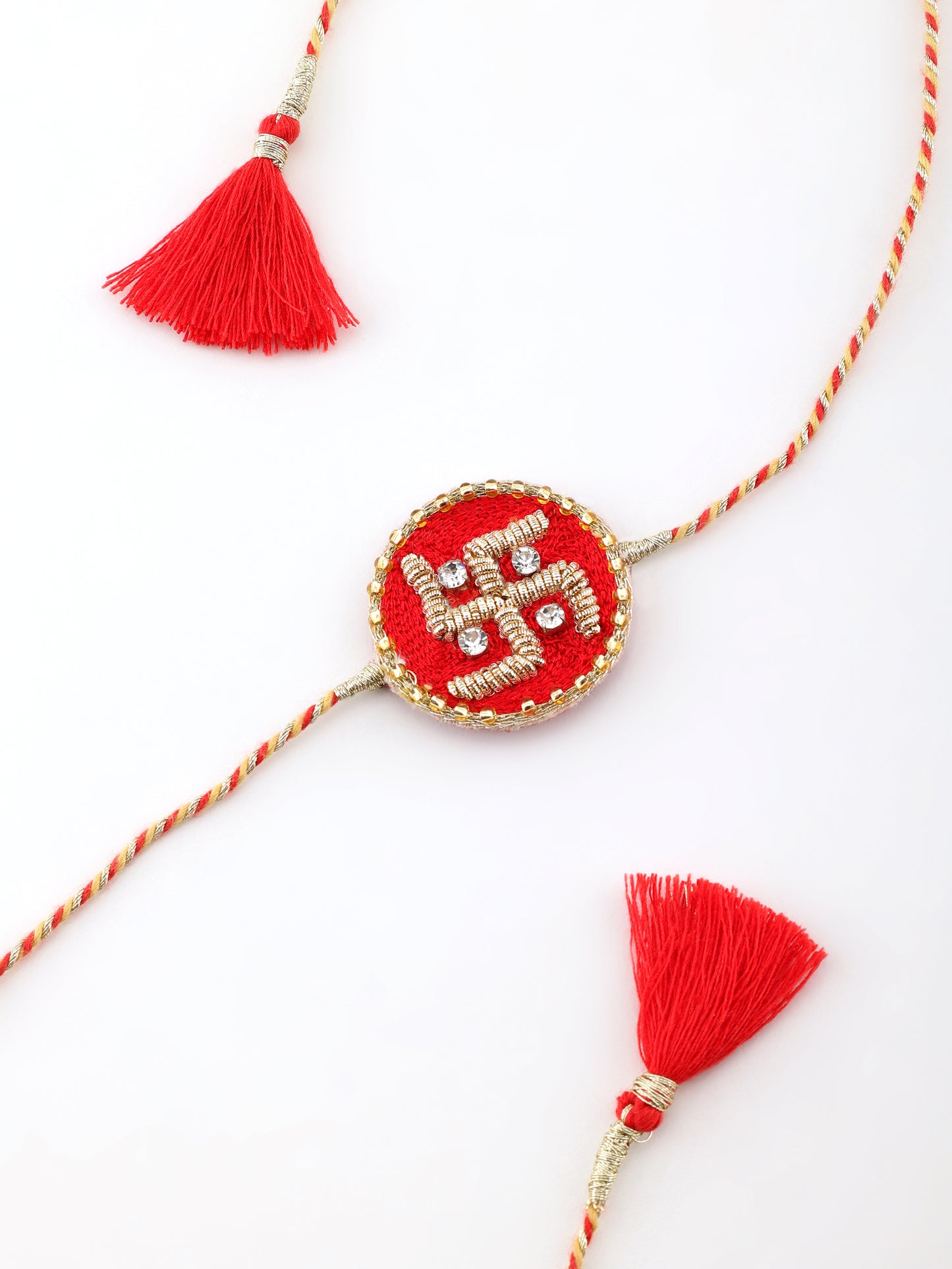 Traditional Sathiya Rakhi & Multi-Mirror Lumba Rakhi (Gift Packaging Available)