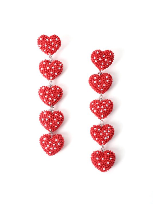 Strawberry Heart Dangler Earrings