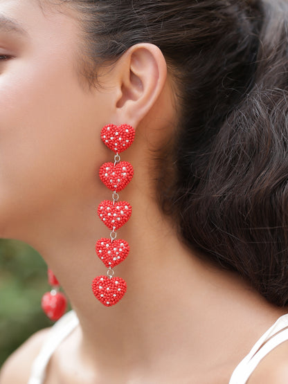 Strawberry Heart Dangler Earrings