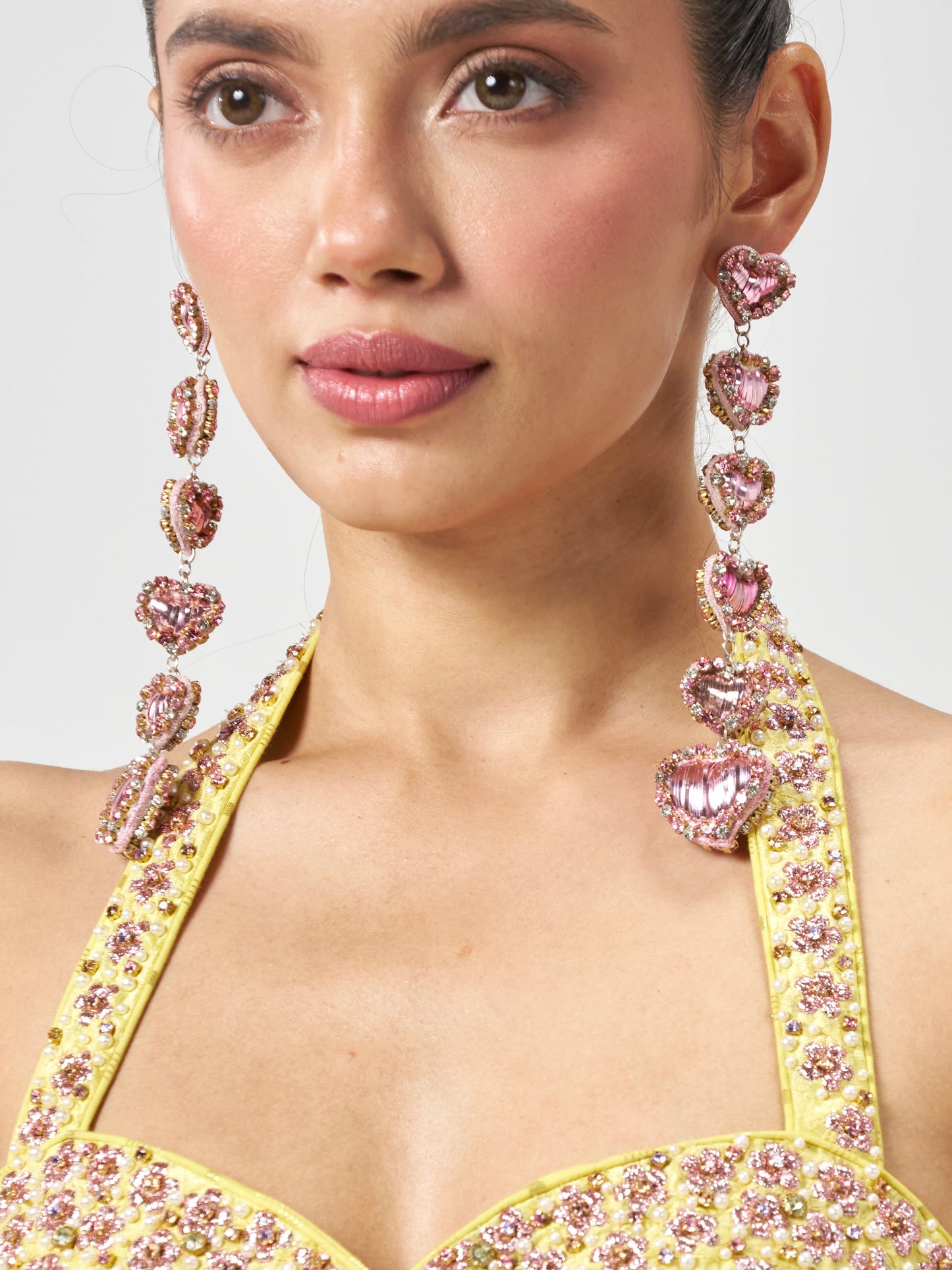 Sweetheart Sparkle Pink Dangler Earrings