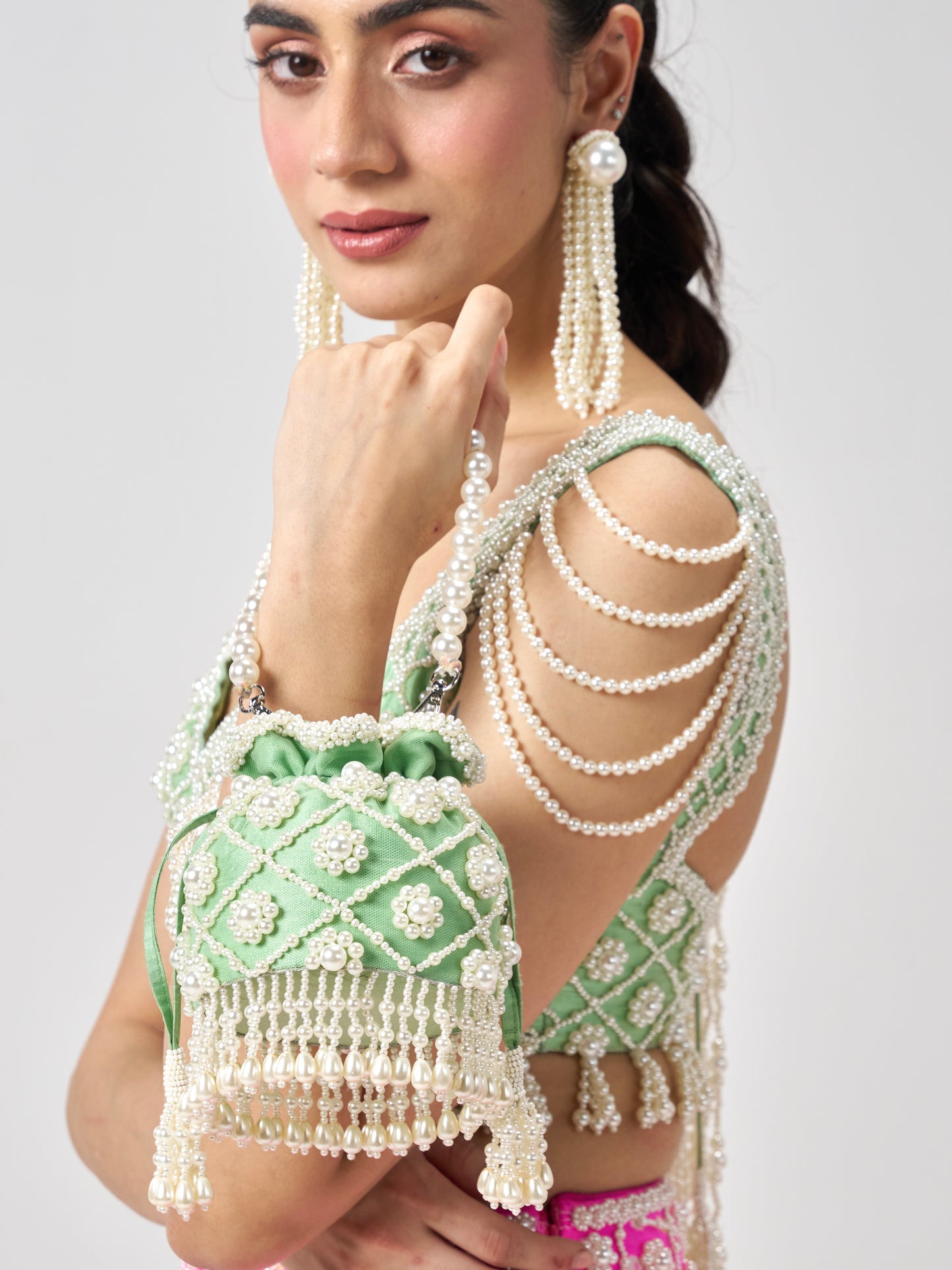 Dil Pearl Potli (Mini) - Pastel Green
