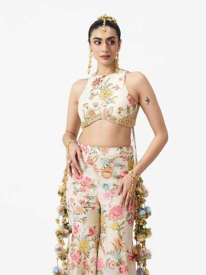 Dilruba Sharara Set - Ivory