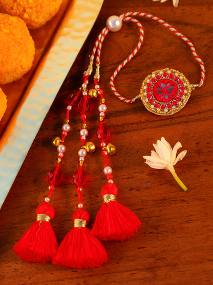 Traditional Red Lumba Rakhi