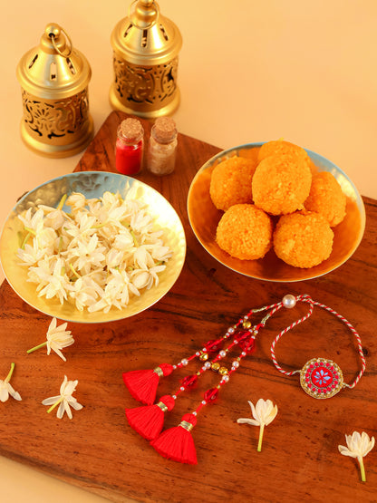 Traditional Red Lumba Rakhi